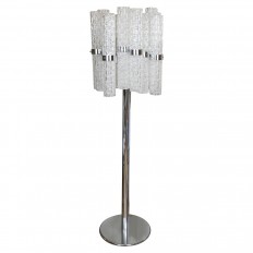 Single textured tubular glass floor lamp